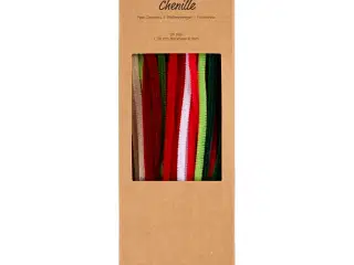 Chenille, L: 30 cm, tykkelse 6 mm, julefarver, 25ass./ 1 pk.