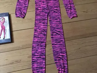 80'er kostume, zebra jumpsuit str S / 38 inkl frag