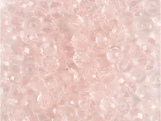 Facetperler, diam. 4 mm, hulstr. 1 mm, lys rosa, 45stk./ 1 pk.
