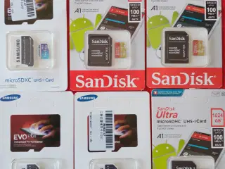 sandisk / samsung, 1024 sd kort * nyt*