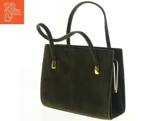 Vintage håndtaske i ruskind (str. 24 x 19 cm)