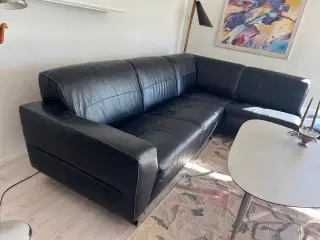 Sort hjørne Lædersofa 
