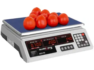 Butiksvægt – 30 kg / 2 g – hvid – LED
