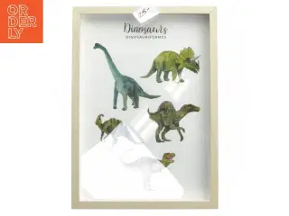 Dinosaur billede med ramme (str. 32x23 cm)