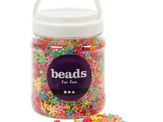 Figurperler, diam. 7-13,5 mm, hulstr. 2 mm, ass. farver, 270 g, 700ml/ 1 ds.
