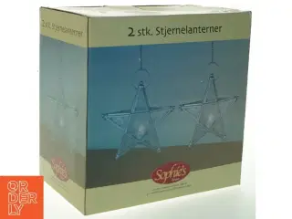 To jule stjernelanterner til fyrfadslys fra Sophies House (str. 20x5,5 cm)
