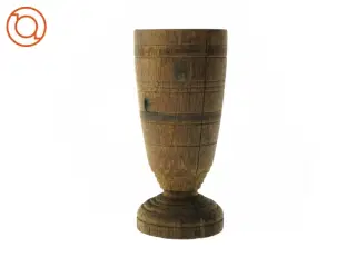 Antik Træ Vase Lysestage (str. 21 x 10 cm)