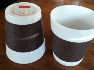 2 stk. Bodum porcelænskrus m brun silikone 0,17 L
