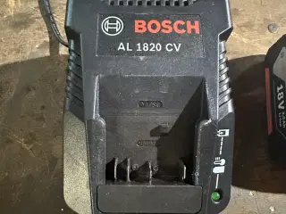 Lader og batteri til Blå Bosch Boremaskine