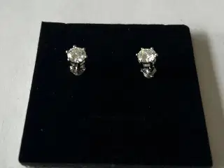 Moissanite Øreringe 2 ct, 925 Sølv m/Hvidguld