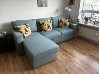 Båsløv 3p sovesofa m/Chais Tibbleby lys turkisgrå