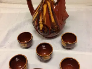 Keramik, 6 koppe Kaffekande