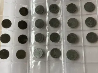 Danske 1-2-5 ører mfl.  samt norske og amerikanske