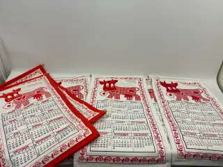 6 stk. Koen Karoline årskalendere, retro