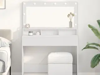 Makeupbord med hylde Hvid 100 x 41 x 135 cm Konstrueret træ