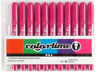 Colortime Rosa Tusch 5 mm - 12 stk. til Kreativitet