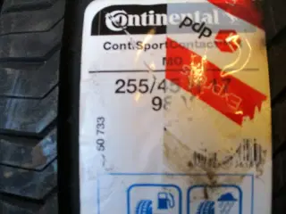 255/45/17" nye Continental sommerdæk 2 stk.