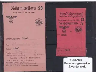 Tyskland - Rationeringsmærker - 2. Verdenskrig
