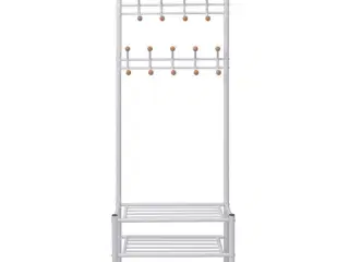 Knagerække med skoopbevaring 68x32x182,5 cm hvid