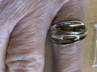 Sølv ring med guld