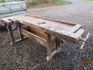 1 stk Rigtig Snedker Høvlebænk med Jernspindler