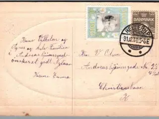 Julemærke 1910 på Postkort