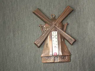 Vægtermometer i form af vindmølle i metal 13,5 cm