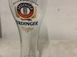 Øl glas fra Erdinger Weissbier/ 6 stk incl kasse