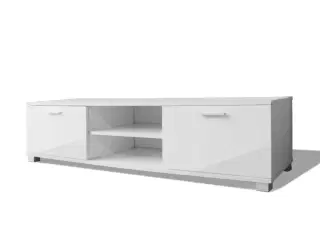Tv-bord 140x40,5x35 cm hvid højglans