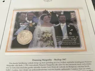 Prinsesse Margrethe og Prins Henriks bryllup mønt 