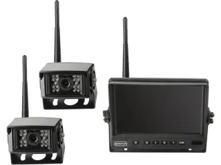 7" Bakkamera sæt med 2 kameraer (trådløst) 12V + 24V