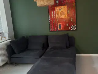 SÖDERHAMN sofa (3-pers siddesektion) mørke grå