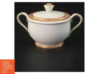 Porcelæns sukkerskål (str. 8x12x8 cm)