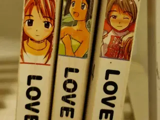 Love Hina Manga - bog 1,2,4 på DANSK !