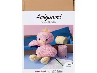 DIY Kit Amigurumi, Ælling, lys pink, lys gul, 1 pk.