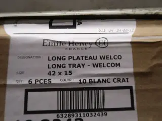6 stk. Fad oval kalkhvid B420 x D150 x H17 mm Emile Henry