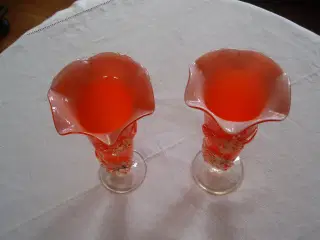 2 stk. orange Tivoli glasvaser