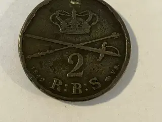 2 Rigsbankskilling 1842 - Dårlig stand