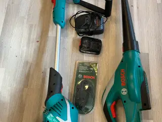 Bosch trimmer og løvblæser.