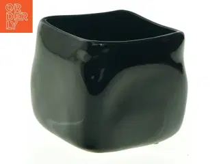 Sort keramikvase fra Krifon (str. 8 cm. 9 x 9 cm. nå)