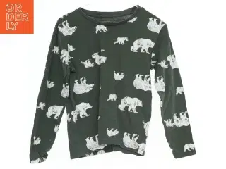 Langærmet bluse med bjørneprint fra VRS (str. 122)