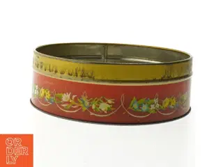 Sjælden Vintage metal kagedåse (str. Ø 22. cm)