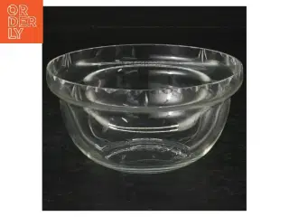 Gammel glasskål med slibninger (str. Ø. 12,5 cm)