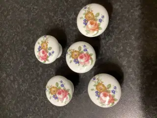 25 Porcelænsgreb, med blomsterbuket