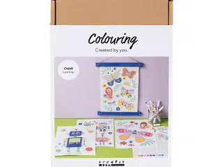 DIY Kit Farvelægning, Sommerfugl og robot, glade farver, 1 pk.