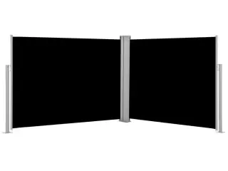 Sammenrullelig sidemarkise 140 x 1000 cm sort