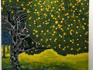 Golderner Apfelbaum maleri frit efter Gustav Klimt