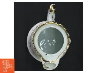 Porcelænskande med gulddetaljer (str. 24,5 cm)