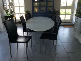 Højglans Spisebord  + 8 stole