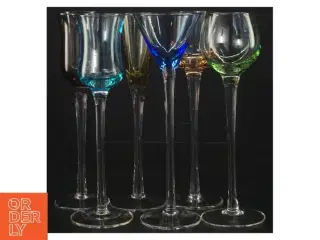 Farvede snapse/likørglas, 6 styk (str. 18 cm. 6 styk)